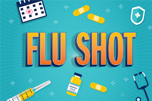 Graphic of the words 'Flu Shot'