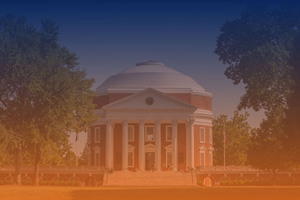 Image of the Rotunda with an orange and blue gradient filter applied