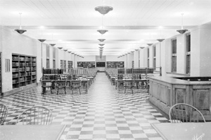Before renovation image of the Reference, Periodicals and Oversize Room