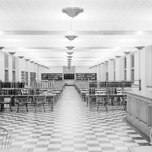 Before renovation image of the Reference, Periodicals and Oversize Room
