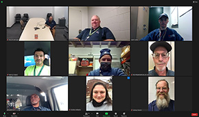 Safety committee chairs in a Zoom call together