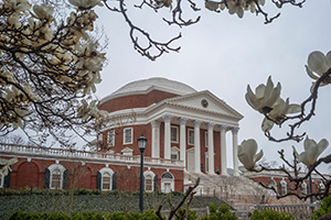 The Rotunda with trees in bloom