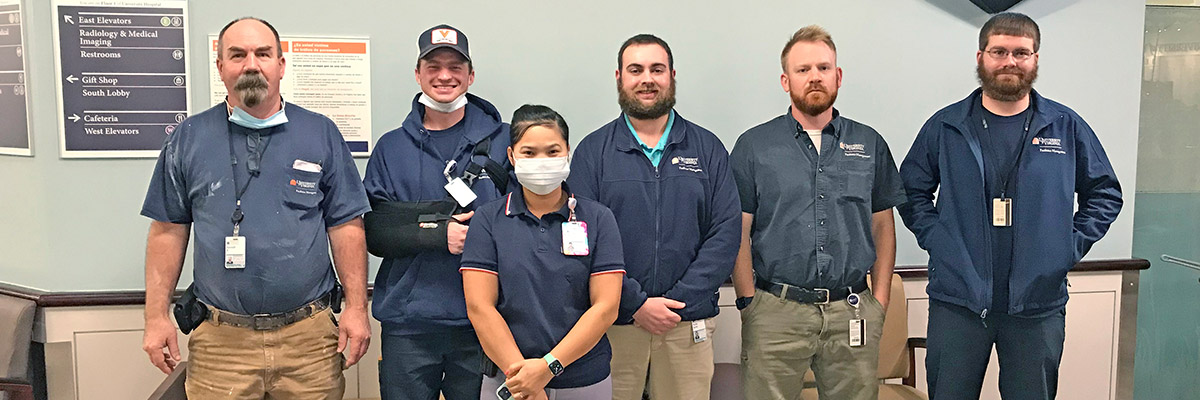 FM workers from several departments who participated in the sewer lines repair