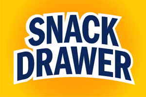 Graphic illustration of the text 'Snack Drawer'