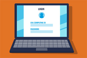 Graphic of a UVA login screen