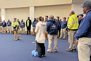 Teams across UVA participated in a Sept. 27 safety stand-down: CC&R staff on various projects gathered at Ern Commons