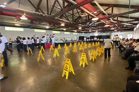 The Custodial Olympics event included 135 employees competing in multiple games.