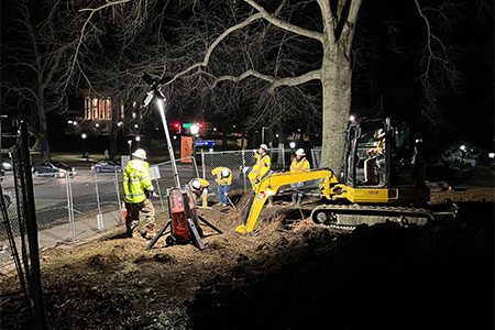 During the school visit, E&U staff members led a problem-solving workshop centered around a real-life situation faced by FM teams when a pipe burst and flooded part of Rugby Road in front of Carr's Hill in January 2023.