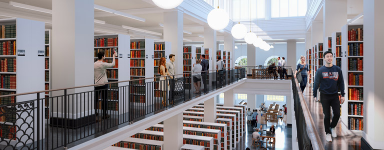 Alderman Library Renewal architect rendering