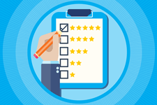 5 stars being checked off on a checklist