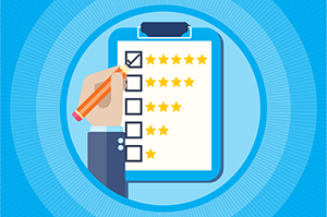5 stars being checked off on a checklist
