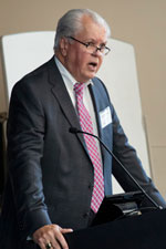 Ray Davenport, Virginia Department of Labor and Industry Commissioner, gives a keynote address at the UVA Apprenticeship Summit