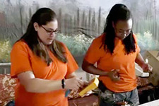 Nicola Lemmer, master electrician, and Jalisa Stinnie, electrical apprentice, demonstrate electrical wiring techniques during the February 24th session of Queens of D.I.Y. Toolbox Workshop