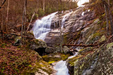 A waterfall in autumn