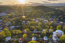 Aerial view of The Lawn at UVA