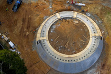 Aerial view of the Memorial to Enslaved Laborers under construction