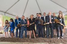 UVA leaders and others taking part in the groundbreaking of the Contemplative Commons