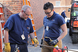Apprentice Ryan McCarthy and senior plumber Bert Watson