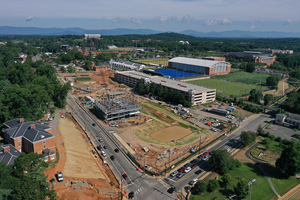 Aerial photo of the Emmet-Ivy Corridor construction project in progress