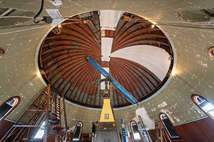 Interior view of the McCormick Observatory telescope and dome