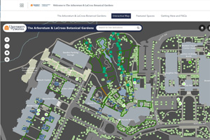 Screenshot of the interactive map of UVA Darden's forest of trees