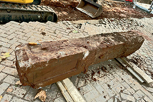 Grounds work finds early 20th-century pillar