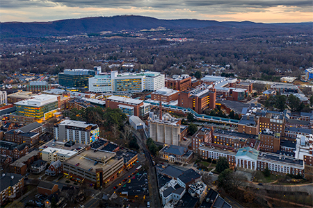 Aerial view of University of Virginia