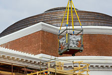 New capital being hoisted in the air