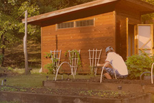 UVA student tends to a garden