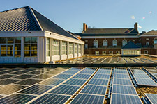 Detail of solar panels installed on Ruffner Hall