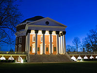 UVA's Rotunda illuminated at night