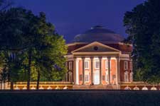 UVA's Rotunda illuminated at night