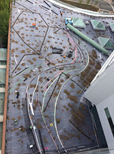 Green roof during installation