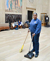 Custodial Services staff cleaning