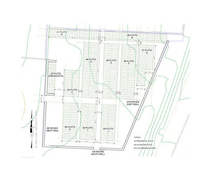 University Cemetery expansion rendering