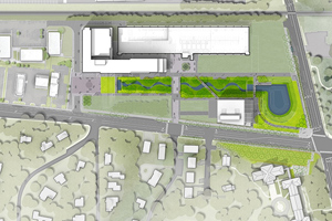 Aerial rendering of full Ivy Corridor