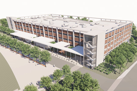 Aerial rendering North Grounds Parking Garage