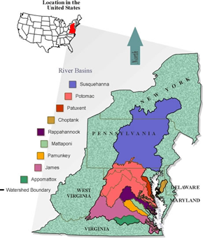 Chesapeake Bat watershed map