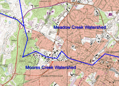 Watershed topographic map