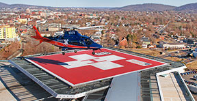 Pegasus helicopter landing on new helipad